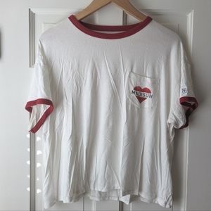 Tailgate UW Madison Crop Ringer tee